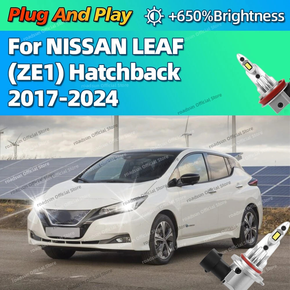 2/4Pcs LED Bulb Headlight Wireless 160W Auto Light Lamp 6000K For NISSAN LEAF ZE1 Hatchbac