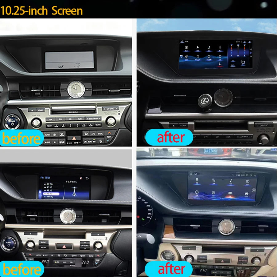 10.25inch Linux Car Radio Screen For Lexus ES ES300h ES350h ES300 ES330 ES350 2013 -2017 C