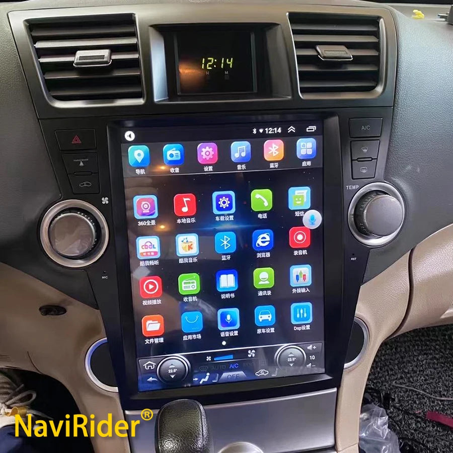 Android 14 Screen For Toyota Highlander 2007-2013 Navigation Auto Car Radio Multimedia Vid
