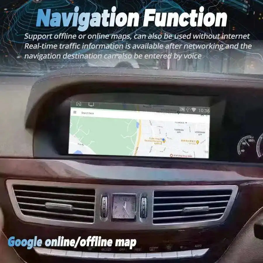 For Mercedes-Benz Class S W221 S350 S300 CL W216 2013 Android 13 GPS Navigation Multimedia