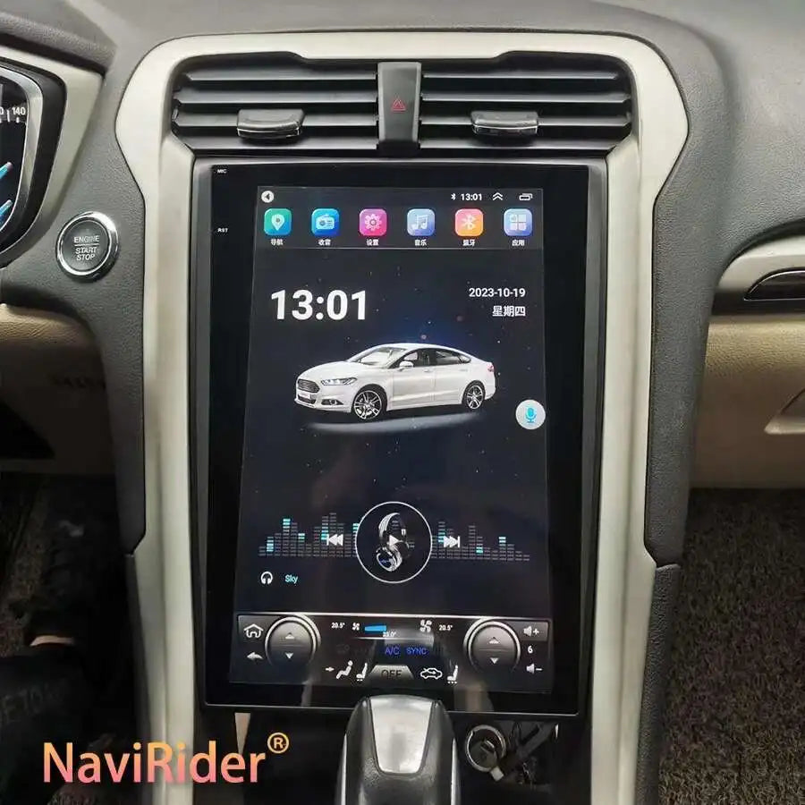 256GB Rom 12.1Inch Tesla Android Screen Car Multimedia Video Player For Ford Mondeo 2016 F