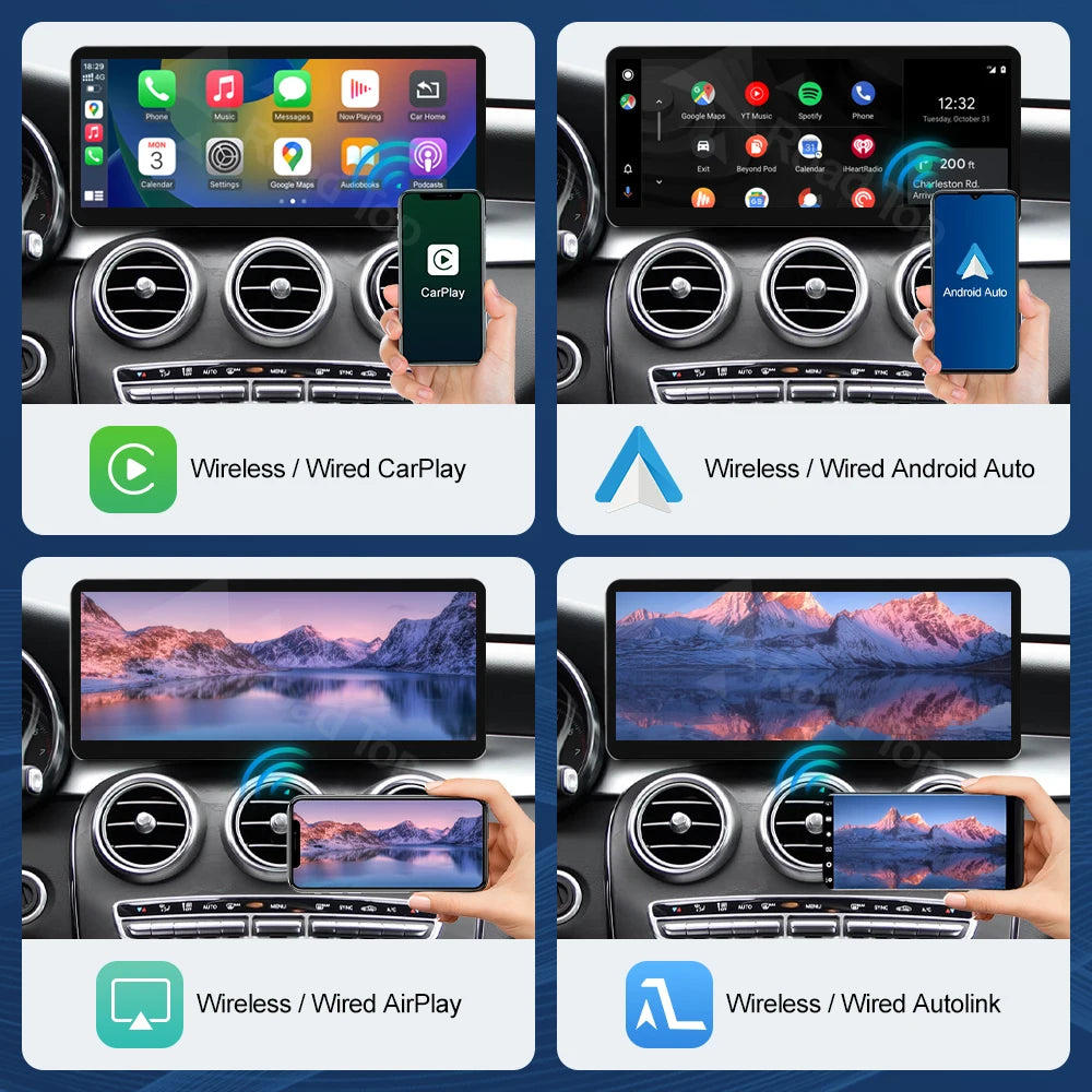 Road Top 12.3 inch Ultra Thin Multimedia Carplay Display For Benz C Class W205 GLC V Class | AUTOKITSHOP