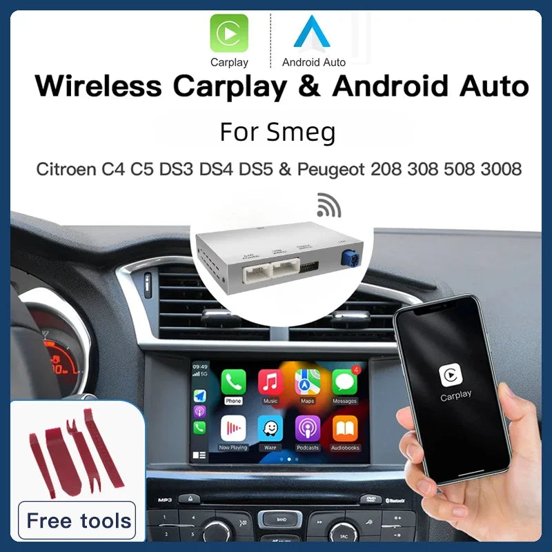 Wireless Carplay adapter Android Auto For Peugeot&Citroen SMEG 208 308 508 3008 & C4 DS3 D