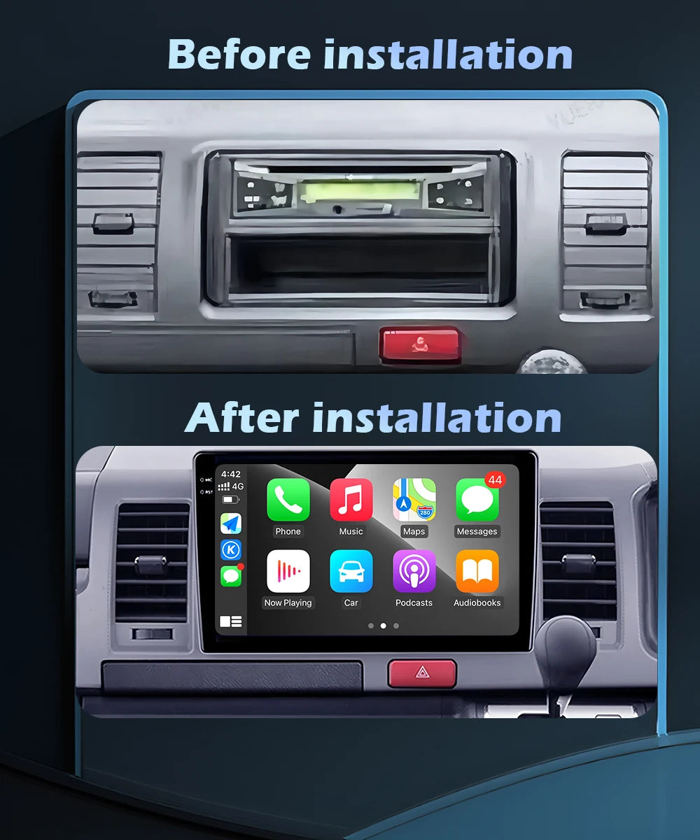 Navigation GPS Android 16 Car Radio Multimedia Player For Toyota Hiace 2010-2018 Media Ste