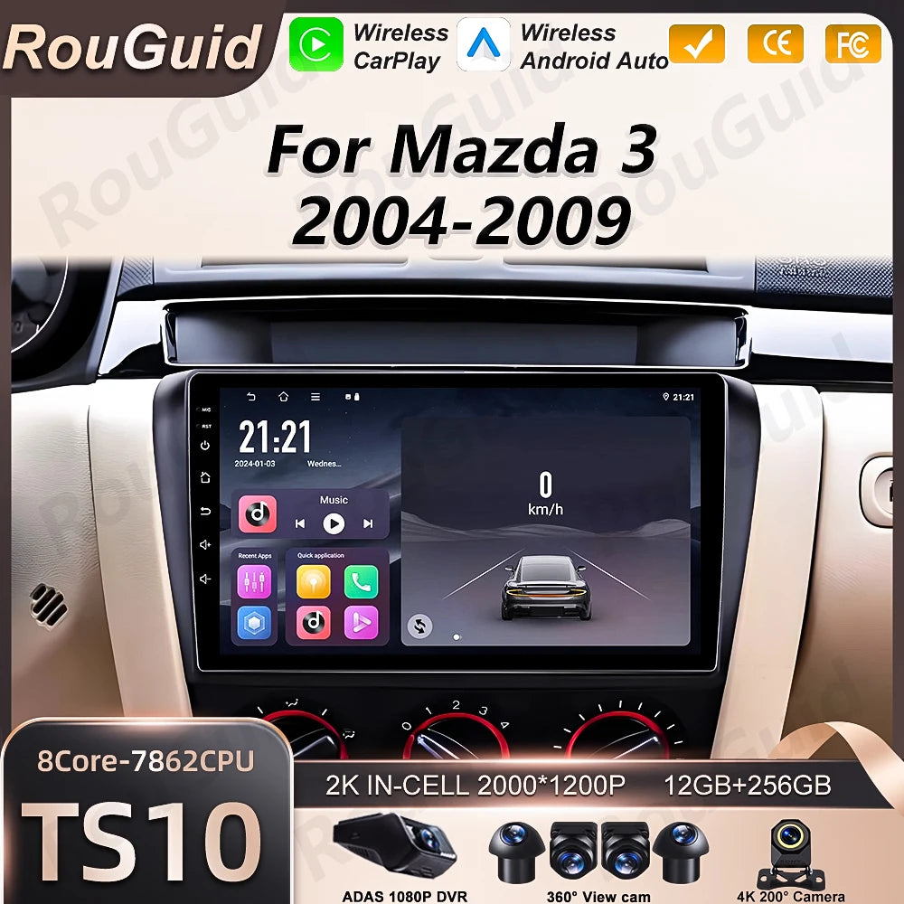 Android 16 Auto Car Radio For Mazda 3 2004 2005 2006 2007 2008 2009 GPS Carplay Navigation | AUTOKITSHOP