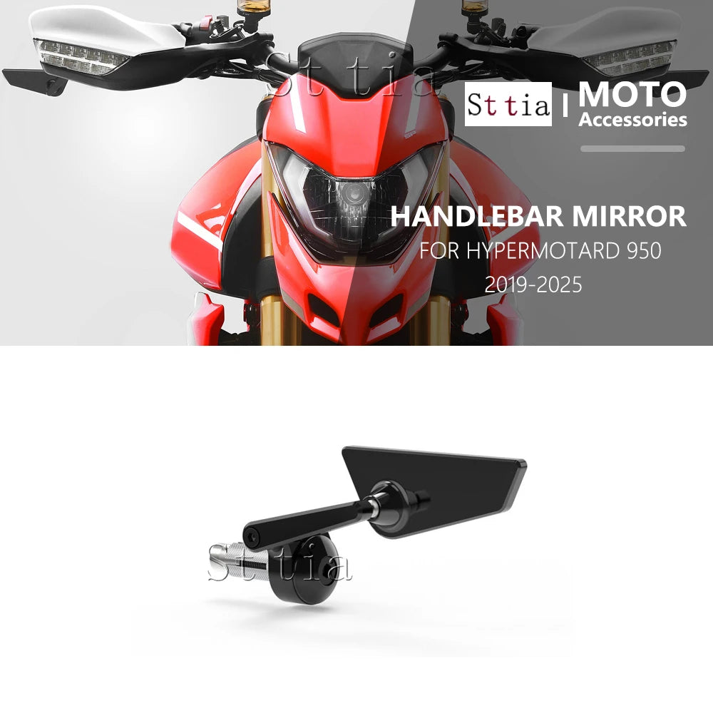 Motorcycle Side Anti-Glare Rearview Mirror HYPERMOTARD 950 SP RVE Handle Bar End Mirrors For Duc - Automotive LED Light