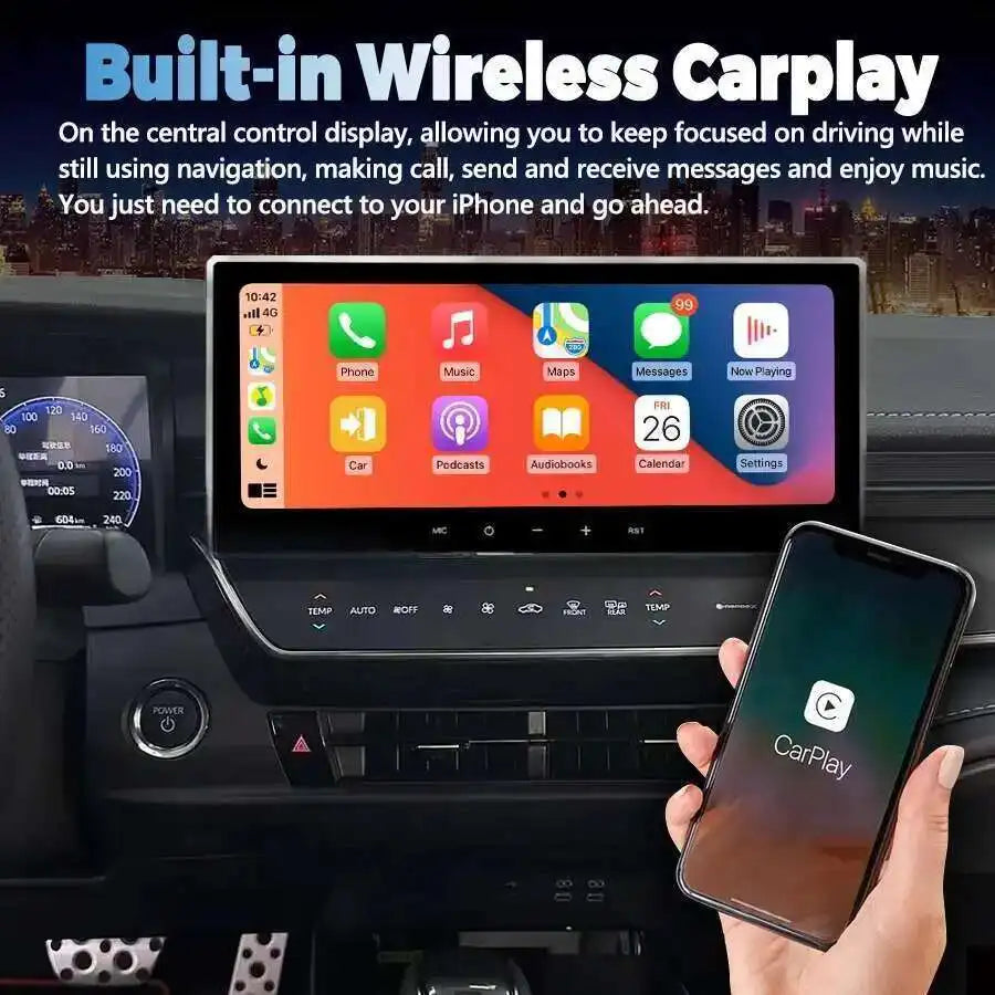 For Toyota Camry 2024 Android 13 Qled Screen Multimedia Video Player CarPlay Navigation Au