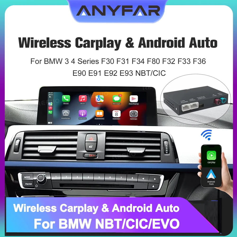 Wireless CarPlay Android Auto Adapter for BMW X5 E70 X6 E71 NBT CIC Bluetooth Navigation M