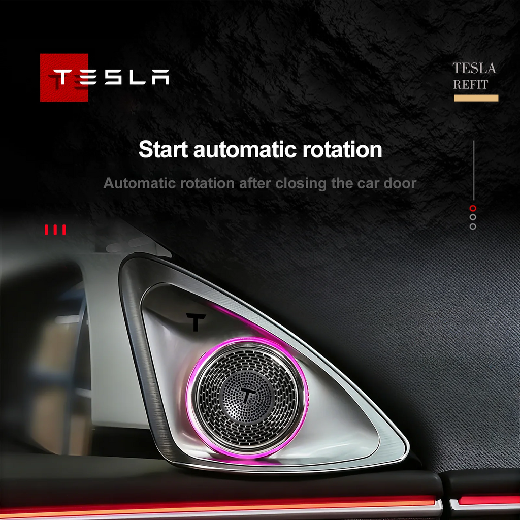 RGB 4D Rotating Tweeter Speaker for Tesla Model 3 - RGB LED Ambient Speaker Car Interior Light