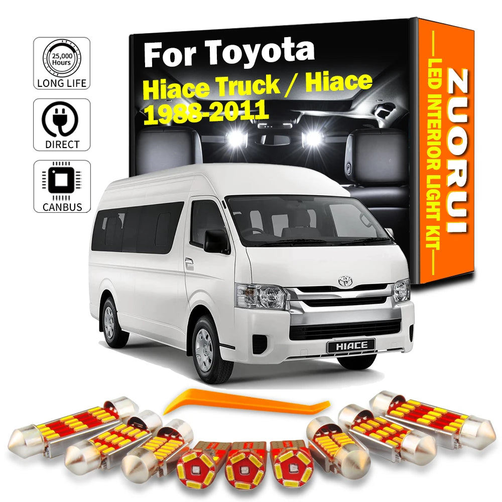 LED Interior Light Kit for Toyota Hiace Truck Hiace 1988-2010 - Canbus Dome Map Door Trunk Bulbs | AUTOKITSHOP