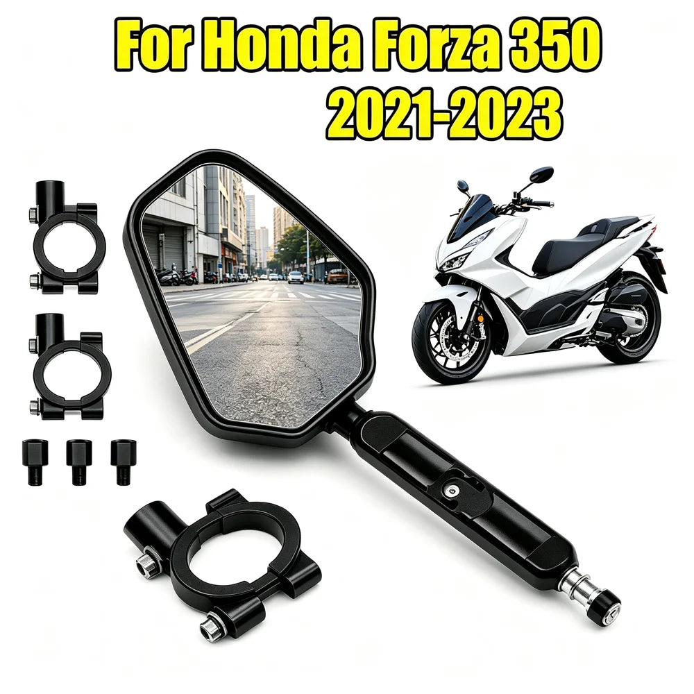 1 Pair New Motorcycle Rearview Mirrors Off Road Wide Side Mirror With Screw 360° Adjustabl