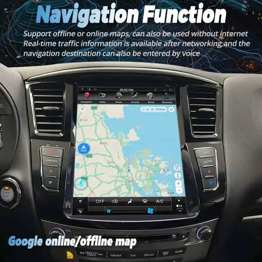 256GB Android 15 Touch Screen Radio For Infiniti QX60 JX35 2011-2019 Car Navi Multimedia P | AUTOKITSHOP