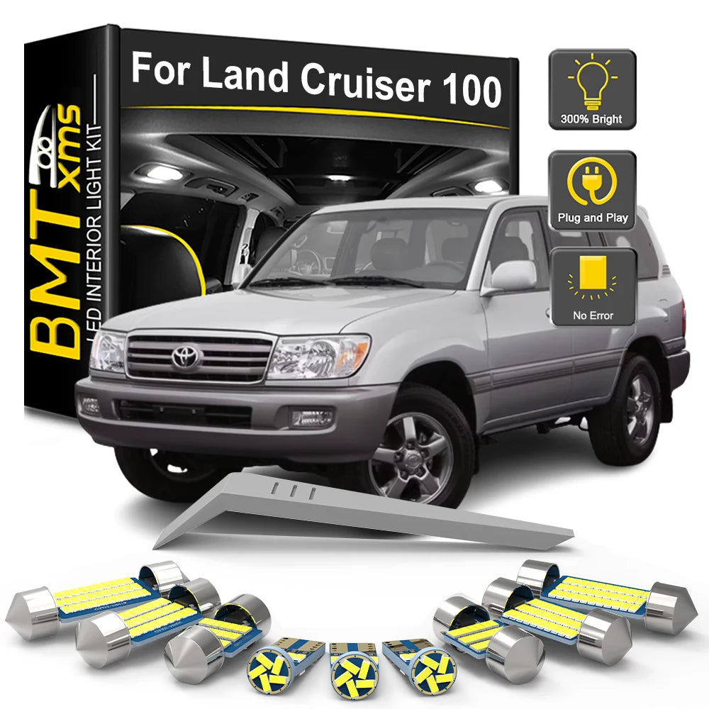 19-Piece LED Interior Light Kit for Toyota Land Cruiser 100 LC100 1998- 2001 - Canbus Dome Map Door Trunk Bulbs | AUT...
