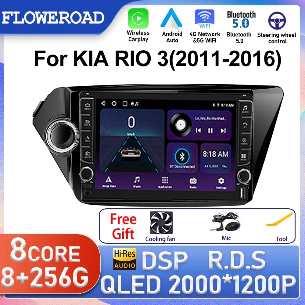 Android15 CarPlay Car Radio For Kia RIO 3 4 2011-2016 Multimedia Player 2din Head Unit GPS | AUTOKITSHOP
