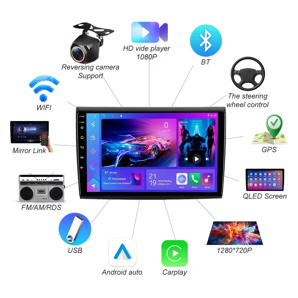 Android 16 For Fiat Bravo 198 2 Ii 2007 -2014 Car Radio Multimedia Video Player Stereo Hea | AUTOKITSHOP