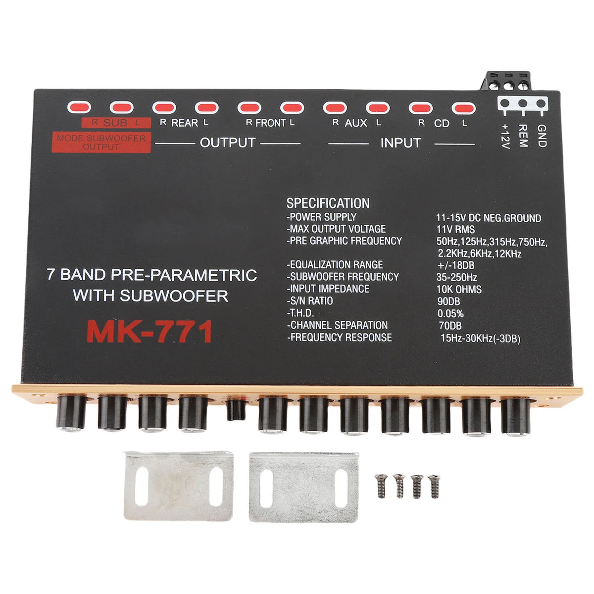 Car Stereo Equalizer Variable Gain Adjustment Front Rear Subwoofer Output 7 Band Car Graphic Equ - Automotive LED Light