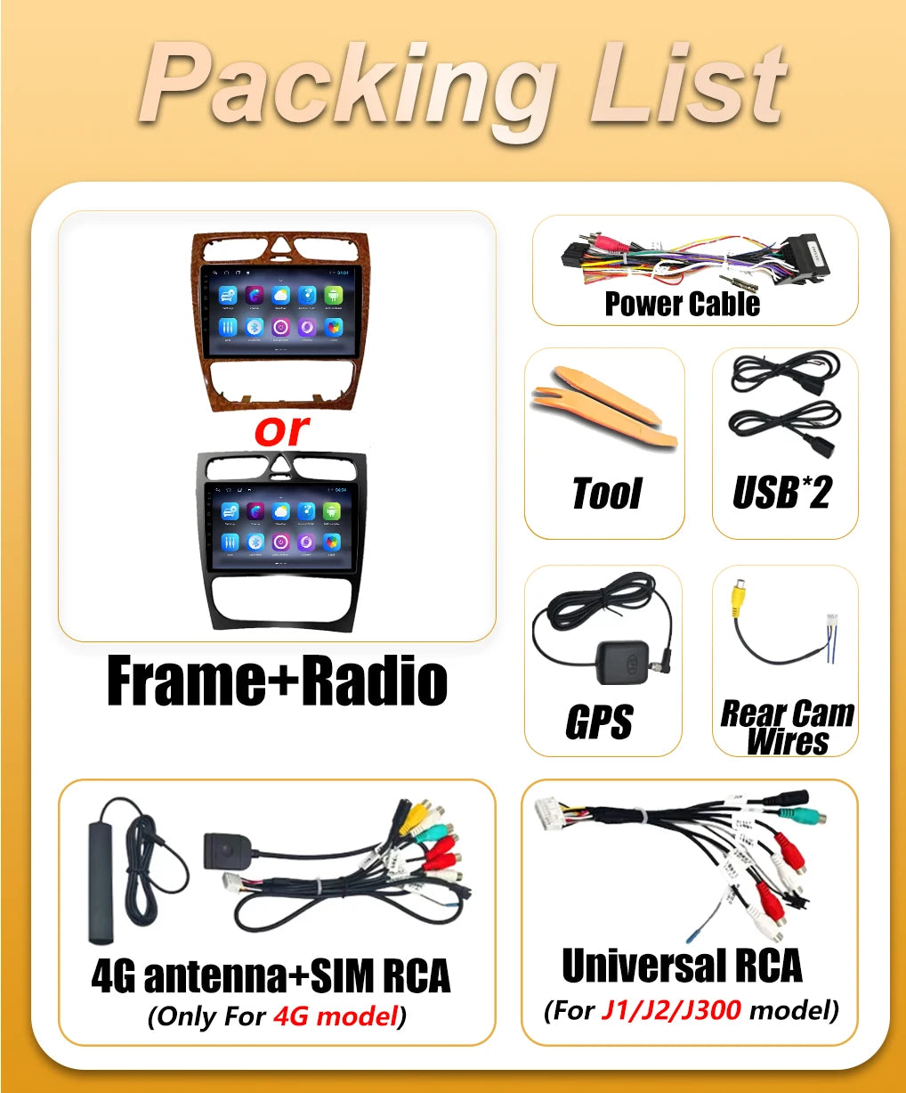 Android 16 Carplay For Mercedes Benz C-Class W209 C200 C320 C350 CLK W203 2002 - 2005 Car  | AUTOKITSHOP