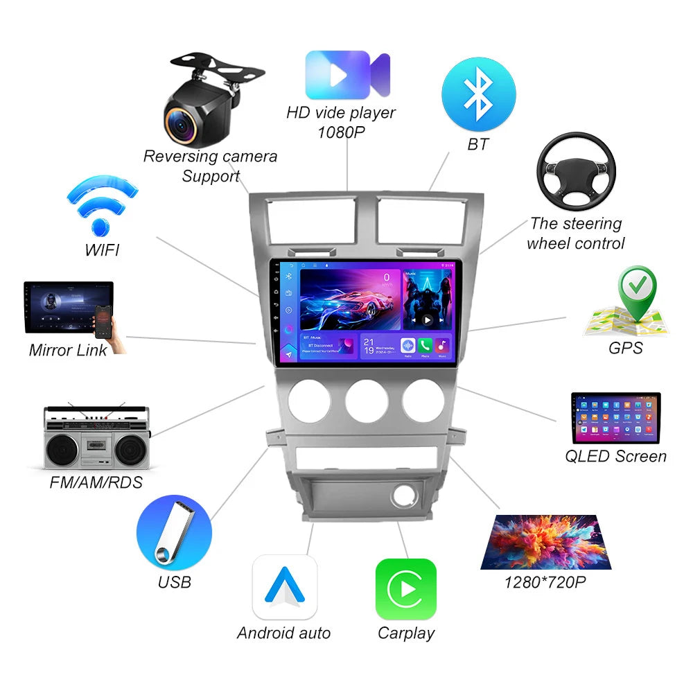 Car Radio Carplay For Dodge Avenger Js 2007-2010 For Dodge Nitro 2006-2011 Navigation Gps  | AUTOKITSHOP