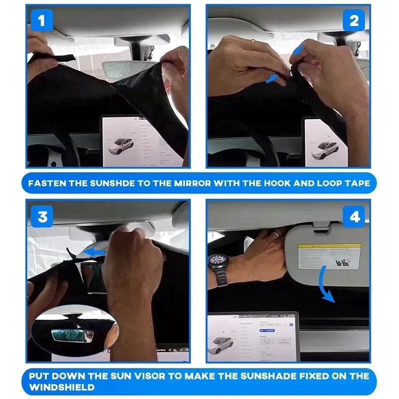 Folding Windscreen Visor Car Front Window Sunshade Cover Sun Shade Windshield New Summer Auto UV - Automotive LED Light