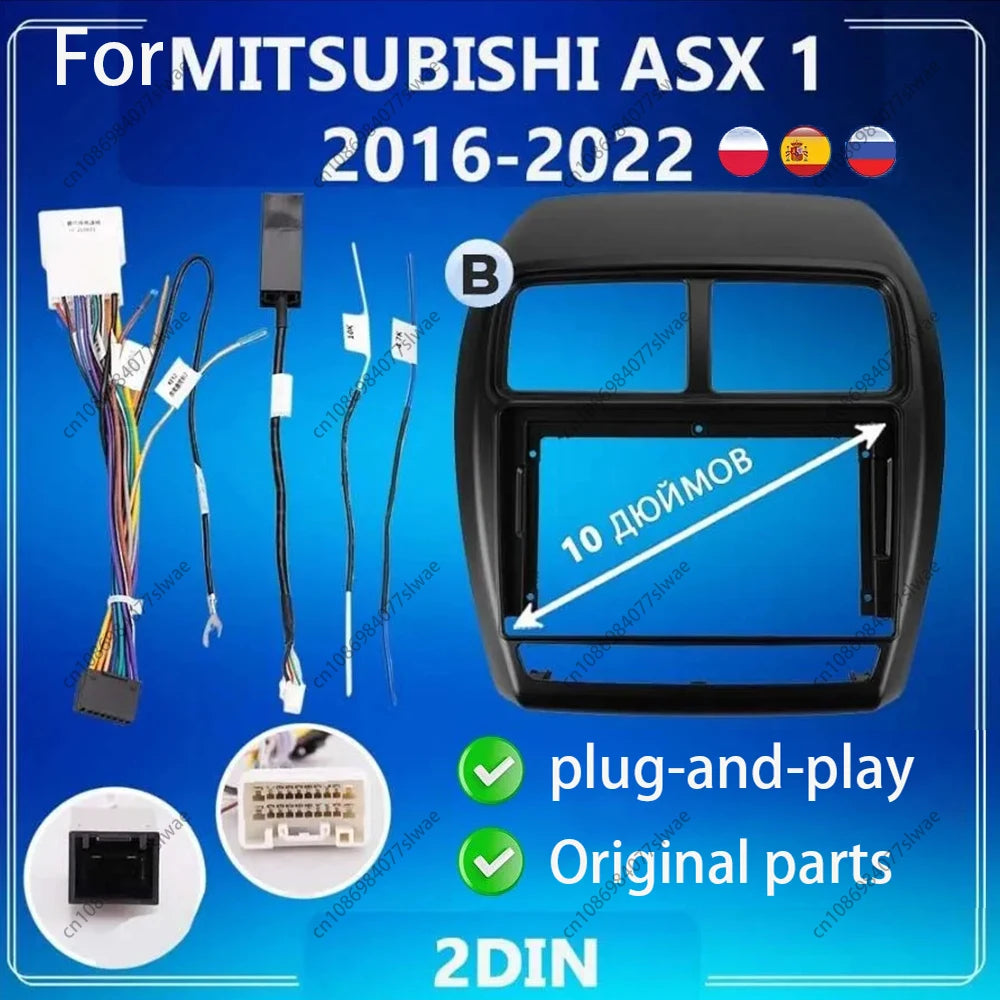 10 inch For MITSUBISHI ASX 1 2016-2022 Car Radio Fascias Android MP5 Stereo Player 2Din He