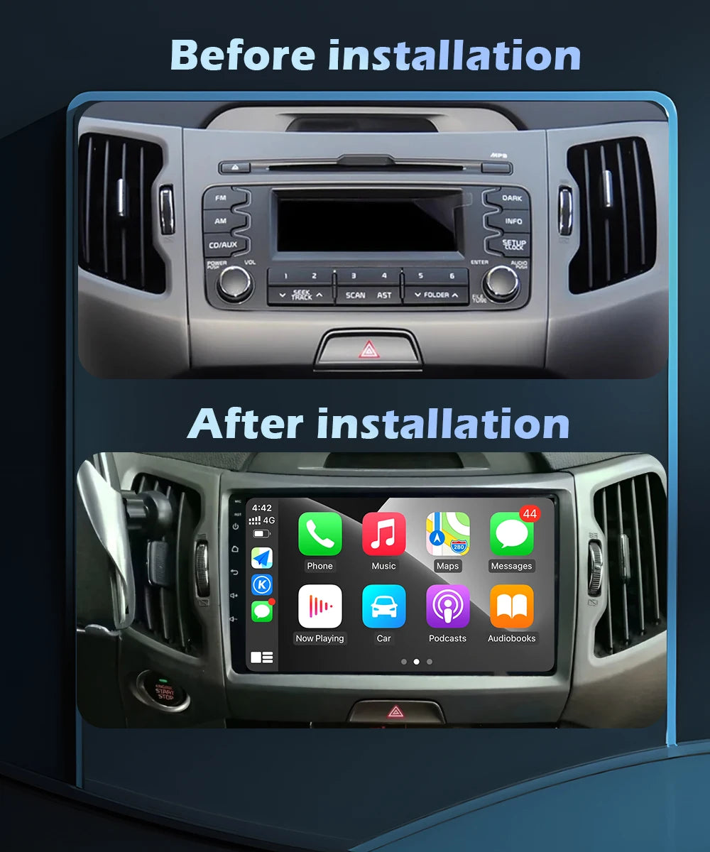 Navigation GPS Wireless CarPlay For KIA Sportage 3 2010 - 2016 Car Radio Multimedia Player