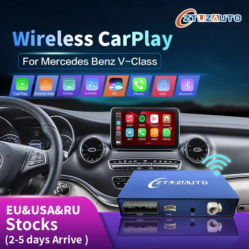 Wireless CarPlay for Mercedes Benz V-Class W447 2014-2018 Vito Viano, with Android Auto Mi