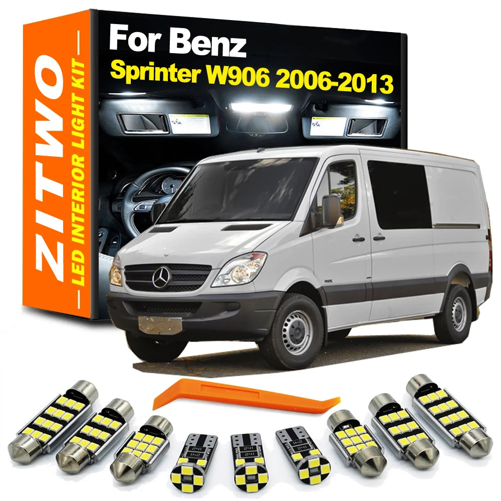 ZITWO 14Pcs Indoor Lamp For Mercedes Benz Sprinter W906 2006- 2009 2010 2011 2012 2013 LED Bulb Interior Light Kit Accessories