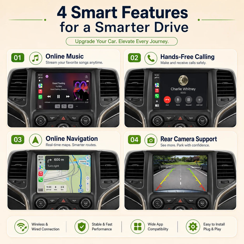 Wireless CarPlay Android Auto Car Interface For Dodge Challenger Chrysler 300C Jeep 2014-2 | AUTOKITSHOP