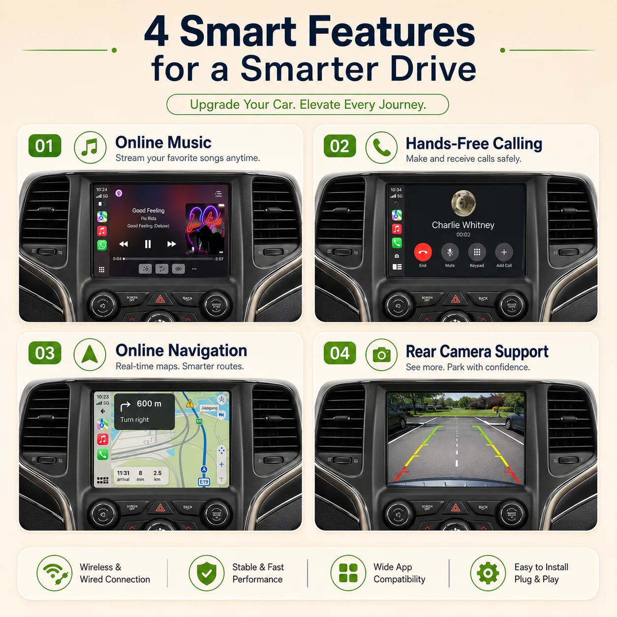 Wireless CarPlay Android Auto Car Interface For Dodge Challenger Chrysler 300C Jeep 2014-2 | AUTOKITSHOP