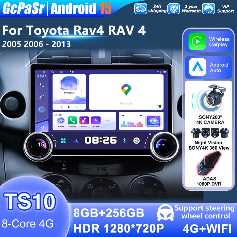 5G WIFI For Toyota Rav4 RAV 4 2005 - 2013 Car Android Auto Radio Carplay Navigation Multim