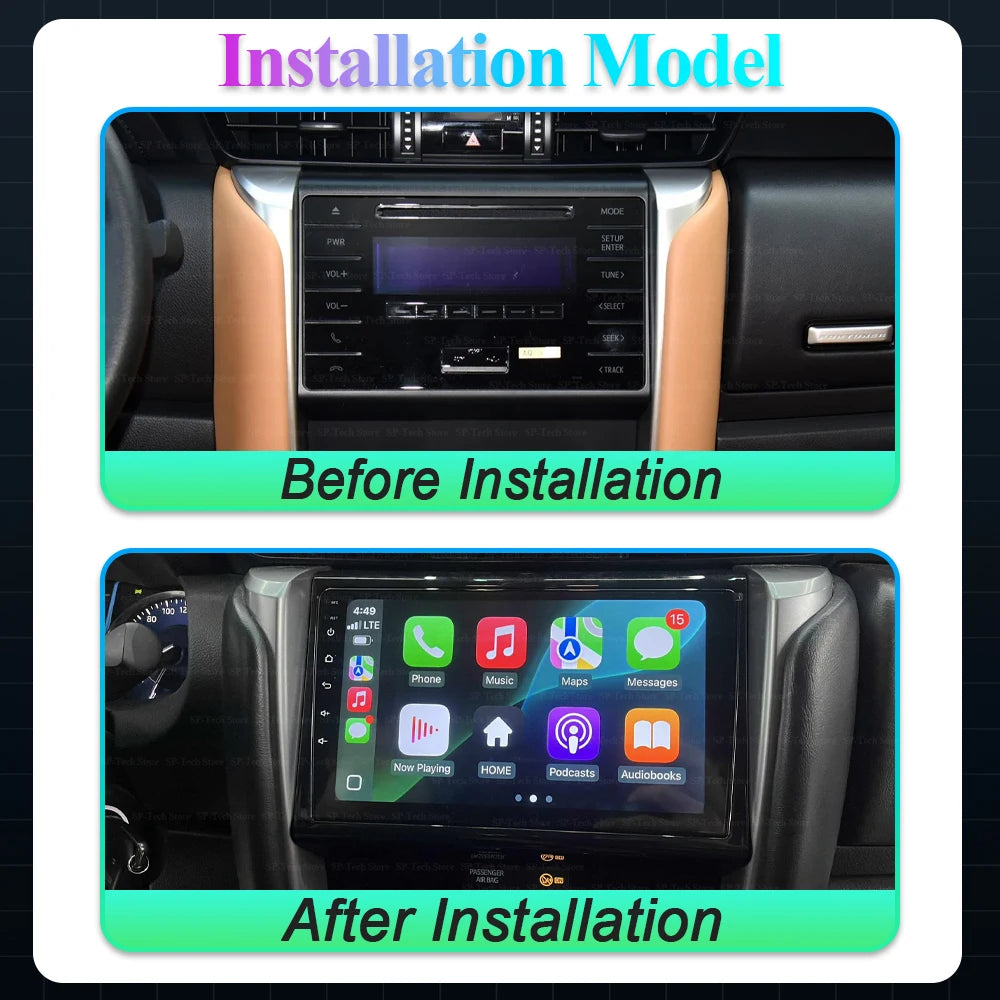 Car Radio Android 16 For Toyota Fortuner 2 2015 2016 2017 2018 2019 2020 Gps Carplay Multi | AUTOKITSHOP