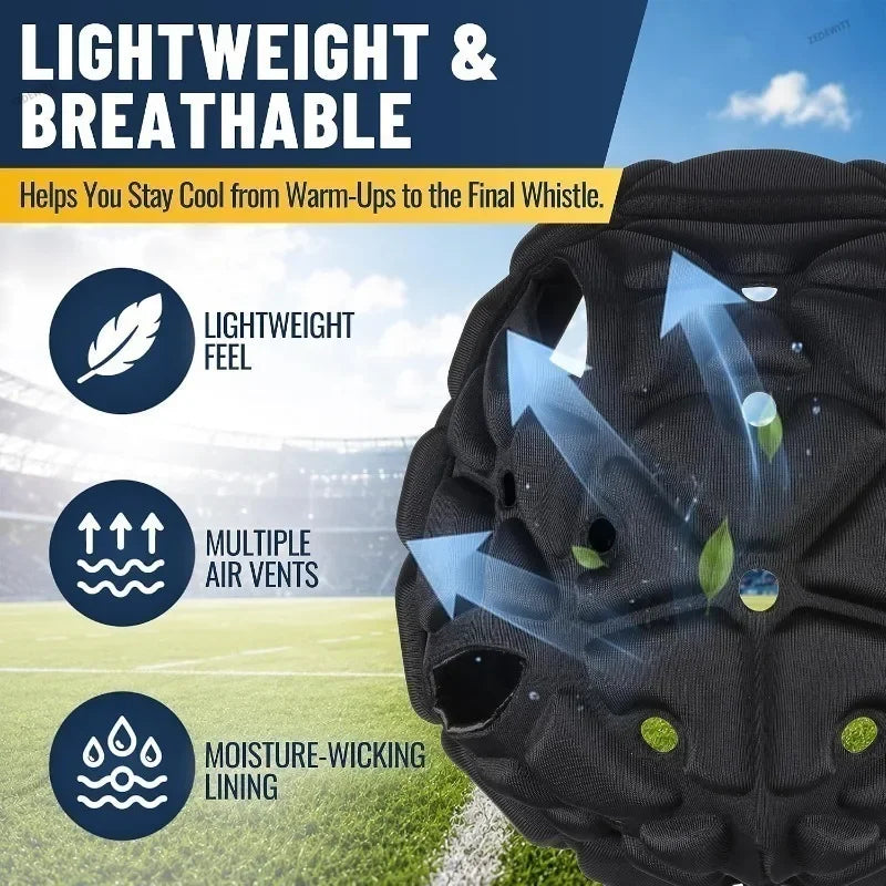For Adult Unisex Sports Training EVA Padded Shockproof Head Guard Protective Helmet Rugby Footba - Automotive LED Light