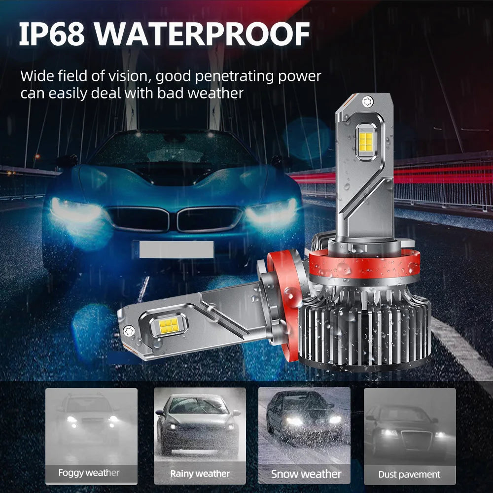 LED Headlight 9005 HB3 H11 H8 H9 Car Headlight 40000LM 190W Canbus No error Pug and Play C