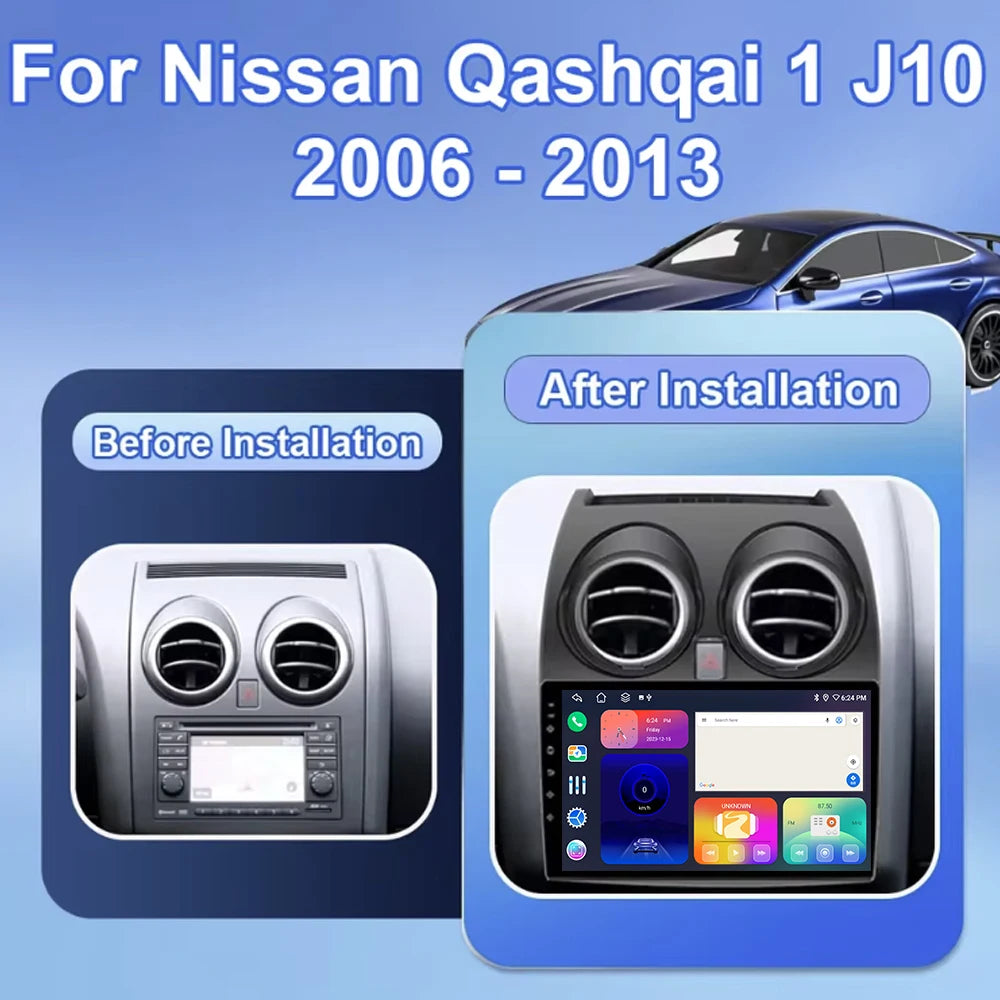 8Core 4G For Nissan Qashqai J10 2006-2013 Android 16 Car Video Multimedia Player Carplay D
