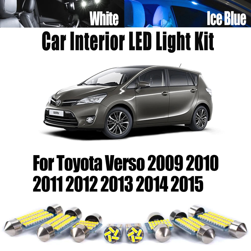 10-Piece LED Interior Light Kit for Toyota Verso - Canbus Error-Free Bulbs | AUTOKITSHOP
