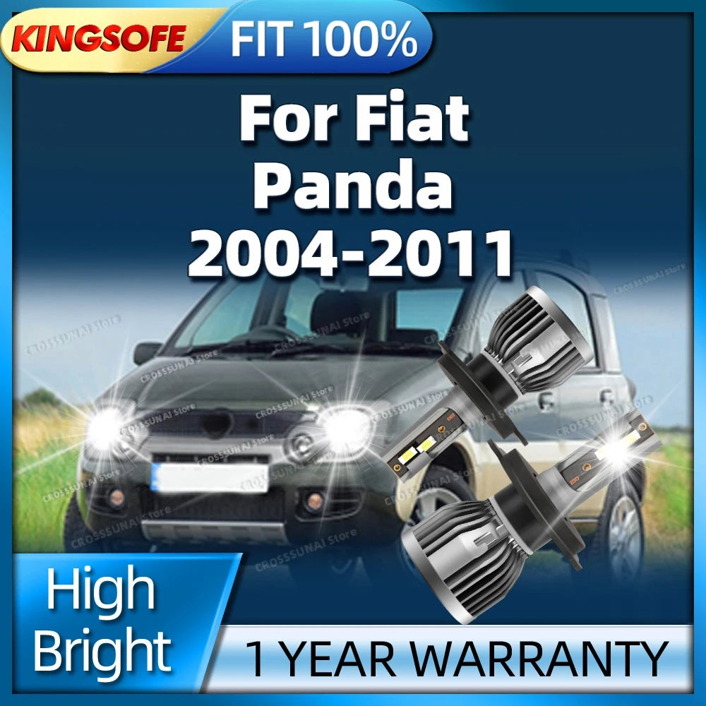 LED Headlight 30000LM H4 Auto Lamp For Fiat Panda 2004-2011 2005 2006 2007 2008 2009 2010