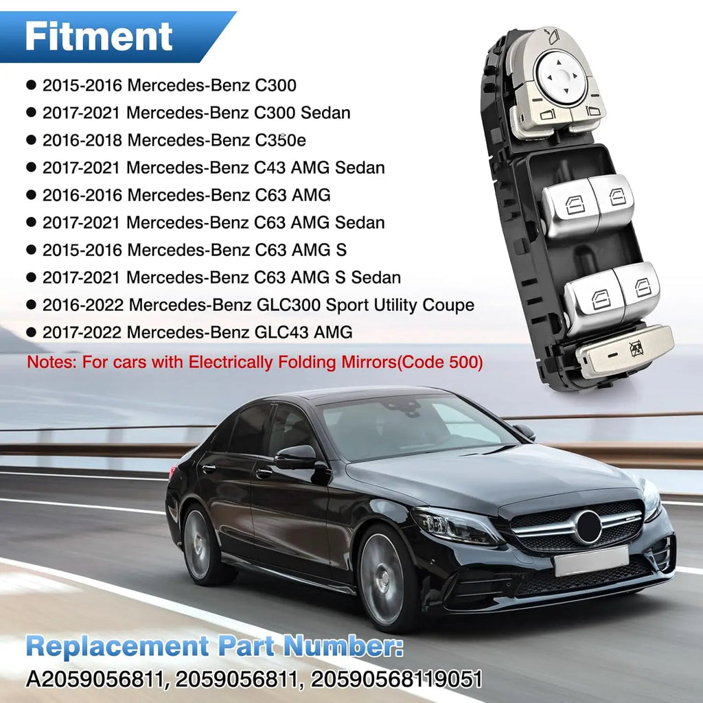 Power Window Switch For Mercedes Benz W205 W253 W213 W222 C EClass C200 GLC 4Doo for Mercedes C200 W222 W205 - Automotiv