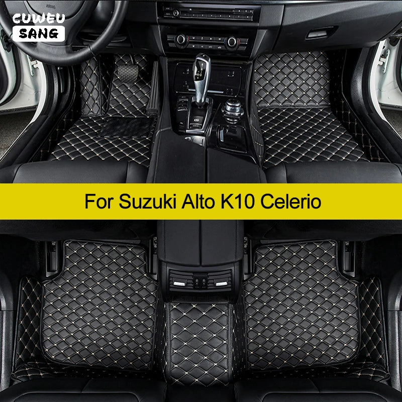 CUWEUSANG Custom Car Floor Mats For Suzuki Alto K10 Celerio 2008-2022 Auto Carpets Foot Co | AUTOKITSHOP