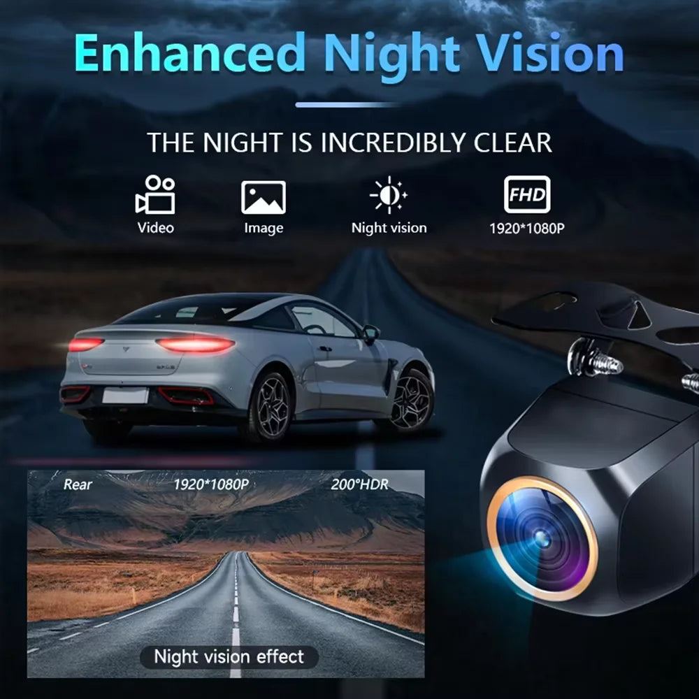 AHD 1920x1080P Car Rear View Camera 200° Fisheye Golden Lens Full HD Night Vision Vehicle  | AUTOKITSHOP