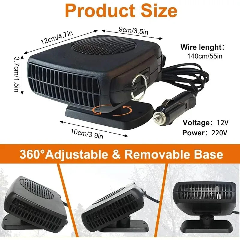 2 IN 1 Car Heater 12V 24V 150W 200W Portable Heater Fan Cooling Heating Auto Windshield Defroste - Automotive LED Light