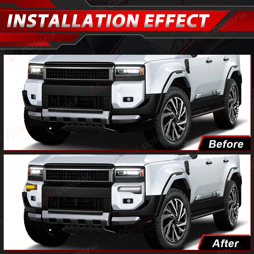 LED DRL For Toyota Land Cruiser Prado LC250 2024 2025 Daytime Running Lights Turn Signal L | AUTOKITSHOP