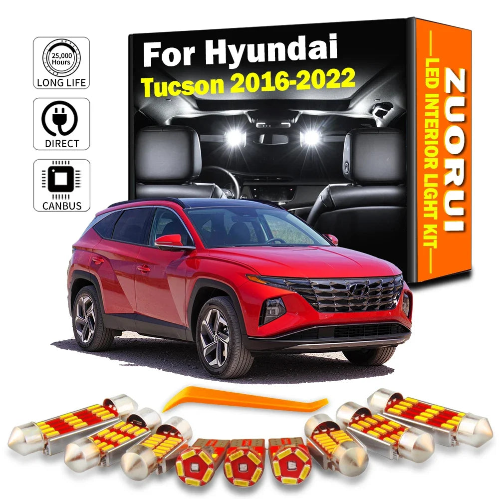 13-Piece LED Interior Light Kit for Hyundai Tucson MK3 III - Canbus Error-Free Bulbs | AUTOKITSHOP