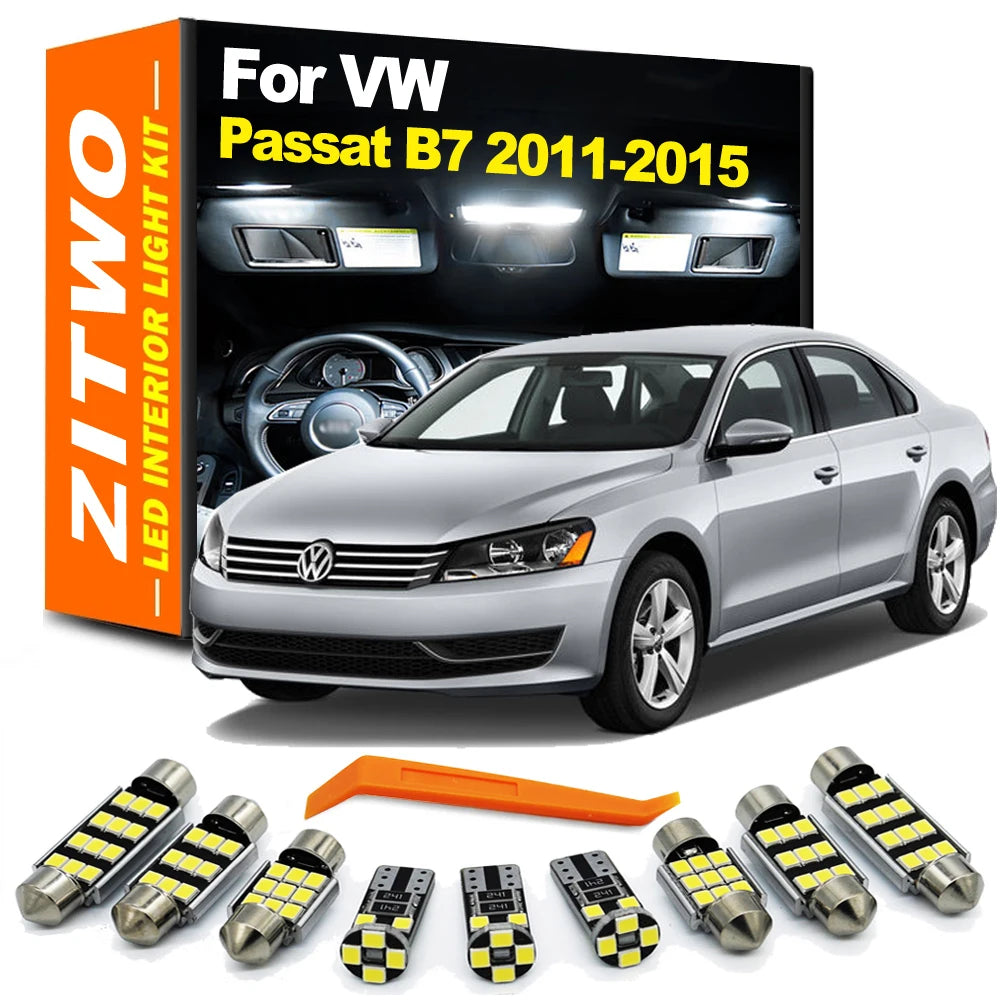 ZITWO LED Interior Dome Door Foot Light Bulb Kit For VW Volkswagen Passat B7 Sedan Variant 2011 2012 2013 2014 2015 Accessories