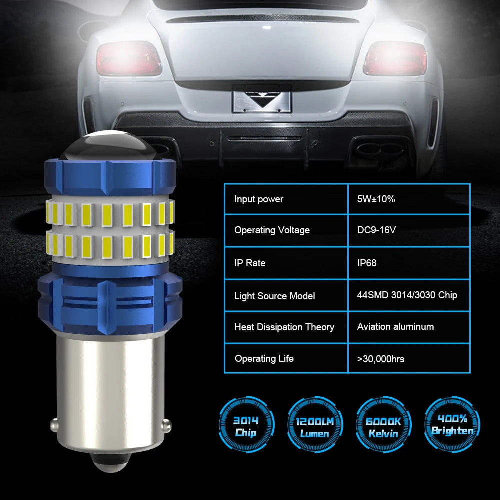 2-Piece LED Interior Light Kit for AENVTOL 2pcs Canbus S25 1156 BA15S P21W LED Bulbs Backup Rev - Canbus Error-Free B...