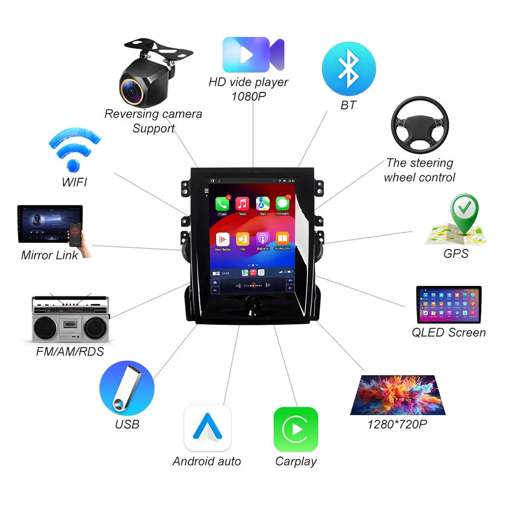 9.7" Car Radio For Chevrolet Malibu 8 2012 2013 2014 2015 Android 16 Multimedia Video Play | AUTOKITSHOP
