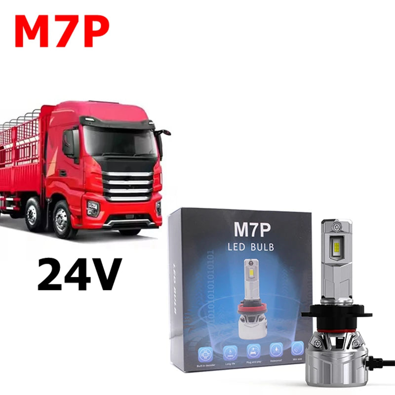 Super Bright M7P H7 LED Headlight 10000LM 12V-24V Mini Size Built-in Decoder H11 9005 HB3