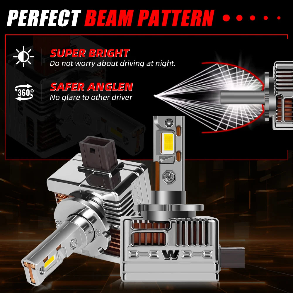 Powerful LED Headlight Bulbs 6000K Plug and Play Replace HID Car Lights For Mercedes Benz
