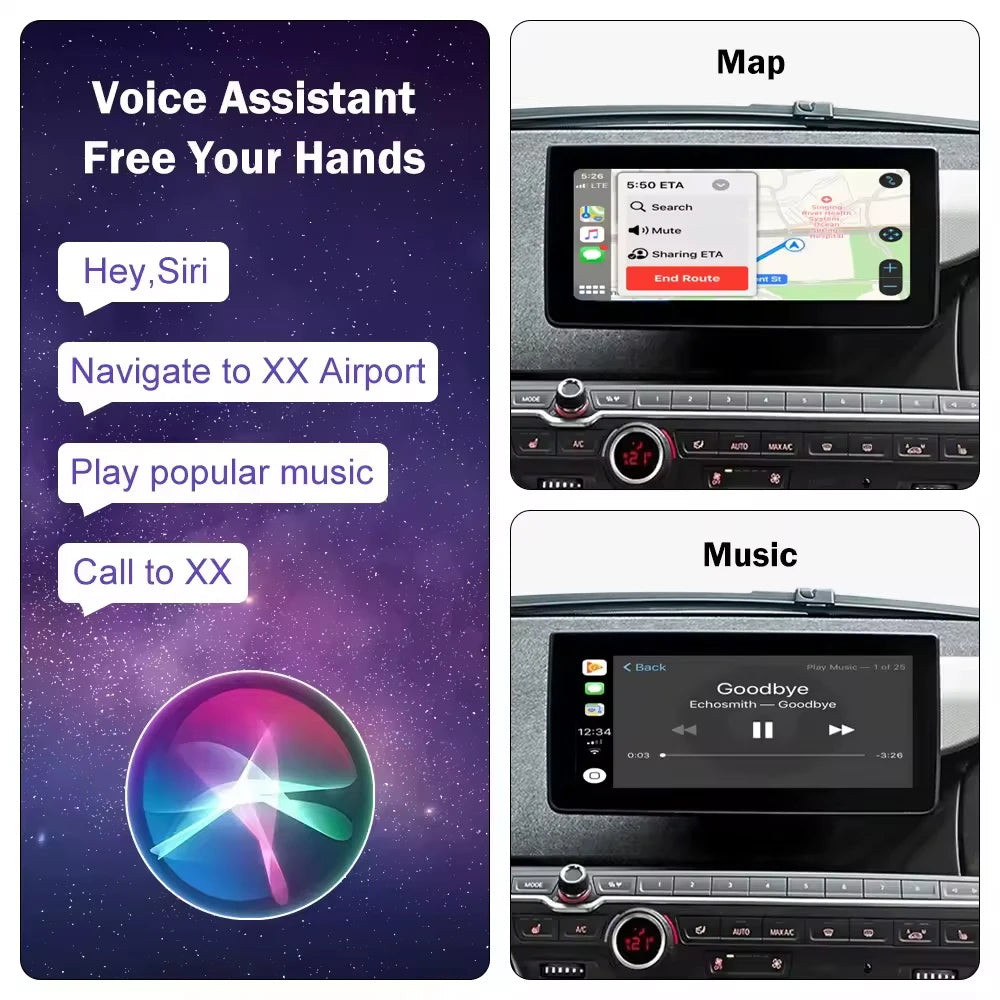 AUTOABC Wireless CarPlay for BMW i3 I01 NBT System 2013-2017 with Android Auto Mirror Link