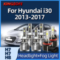 KINGSOFE 2/6Pcs Car 30000LM Light LED Headlights H7 Fog Bulbs H8 CSP Chips For Hyundai i30