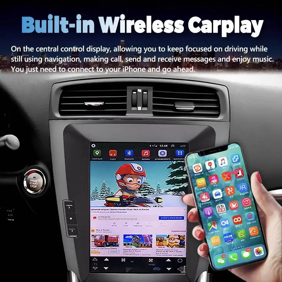 Stereo GPS Carplay Android 13 IPS Screen For Lexus IS250 IS300 IS350 2006-2012 Car Multime | AUTOKITSHOP
